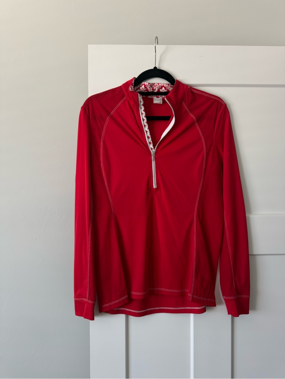 Equestrian - Women's Red Long-Sleeve Quarter-Zip Performance Tee